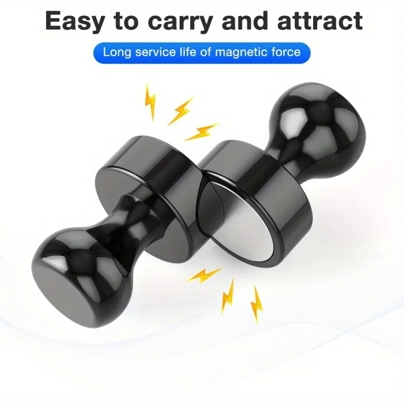 Black Neodymium Magnetic Push Pins - Strong Refrigerator & Whiteboard Magnets for Office, Kitchen & Map Use image 3