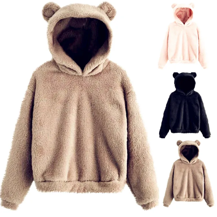 Winter Pullover Sweater Women Tops Boho Cap Cut Warm Casual Long Sleeve Pull Female Solid Hooded Sweaters Pullovers