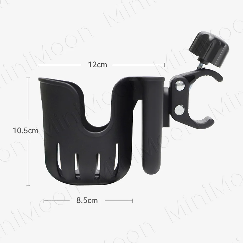 2-in-1 Stroller Cup & Phone Holder, Large 360° Rotatable with Adjustable Clamp and Detachable Stand