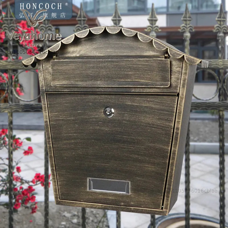 Customized door number, graphic European-style mailbox, outdoor wall-mounted creative waterproof mailbox, class letter