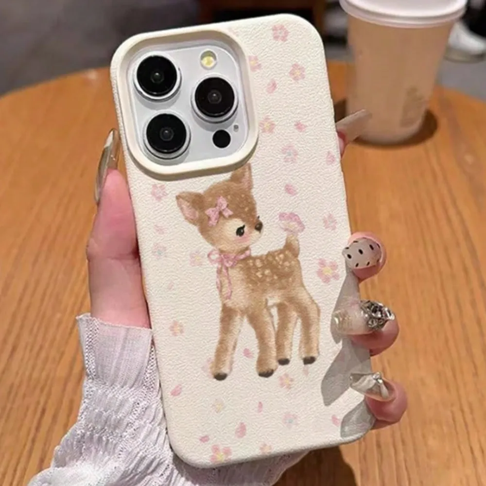 Милый чехол для телефона с изображением олененка для iPhone 18 17 16 15 14 13 12 11 Pro Max 16 Plus, ударопрочный силиконовый чехол.