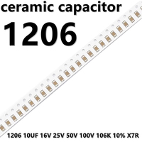 (100pcs) 1206 10UF 16V 25V 50V 100V 106K 10% X7R 3216 SMD Ceramic Capacitors