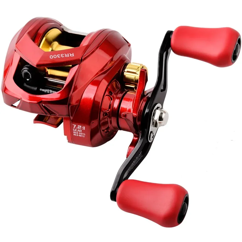 Spartacus II Red Color Baitcasting Reel 8KG Max Drag 7.2:1 High Speed Gear Ratio Fishing Coil