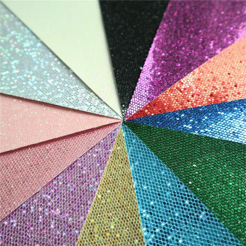 7.8in X 11.8in 7 Sheets Bundle Self Adhesive Sparkle Faux Leather Shiny Waterproof For Earrings Shoes Bags Decor DIY Material
