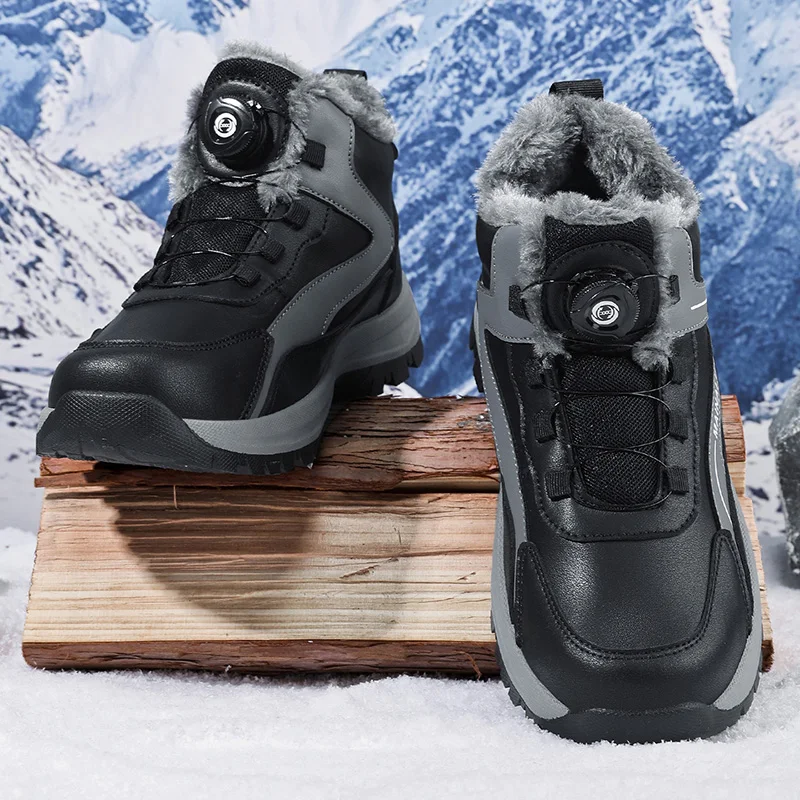 Herren-Schneestiefel, robuste und warme Winter-Wanderschuhe für Freizeitkleidung und Outdoor-Aktivitäten – Detail 3