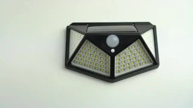100LED Solar Wall Lamp Outdoor Lampwaterproof Motion Sensor Solar Powered Sunlight Street Lamp Garden Railing Decorative Lamp
