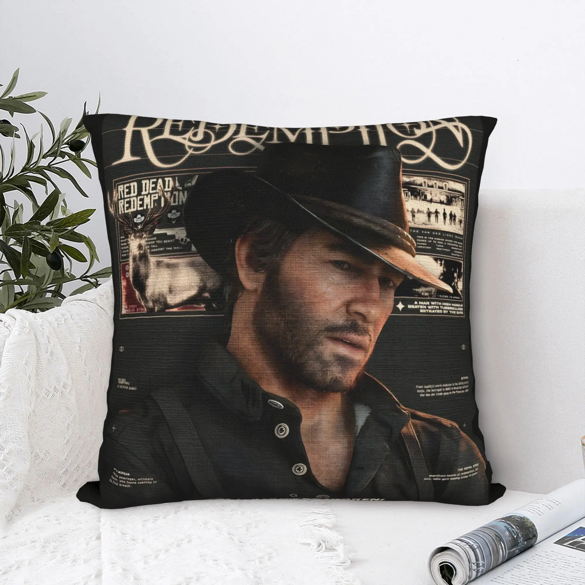 Red Dead Redemption – housse de coussin en Polyester imprimée, housse de coussin décorative Arthur Morgan, housse de coussin pour canapé avec fermeture éclair, 40x40cm