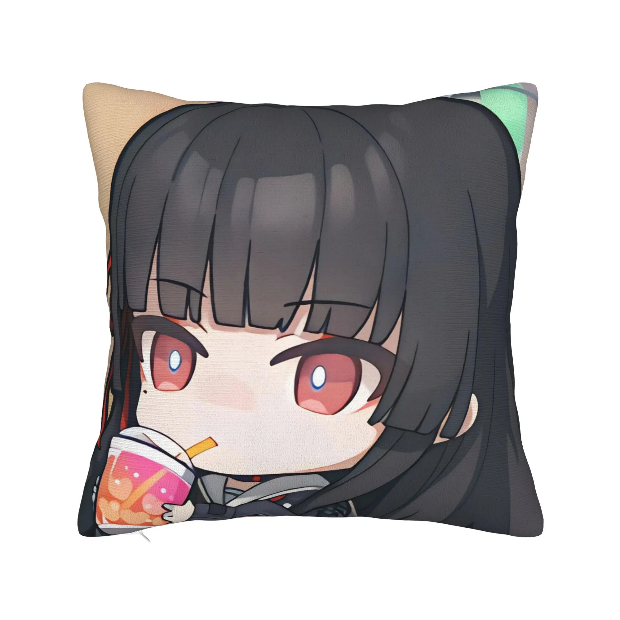 Chisa Wuthering Waves Cute Q Version Pillowcase Soft Polyester Cushion Cover Decoration  Throw Pillow Case Cover Seater Square