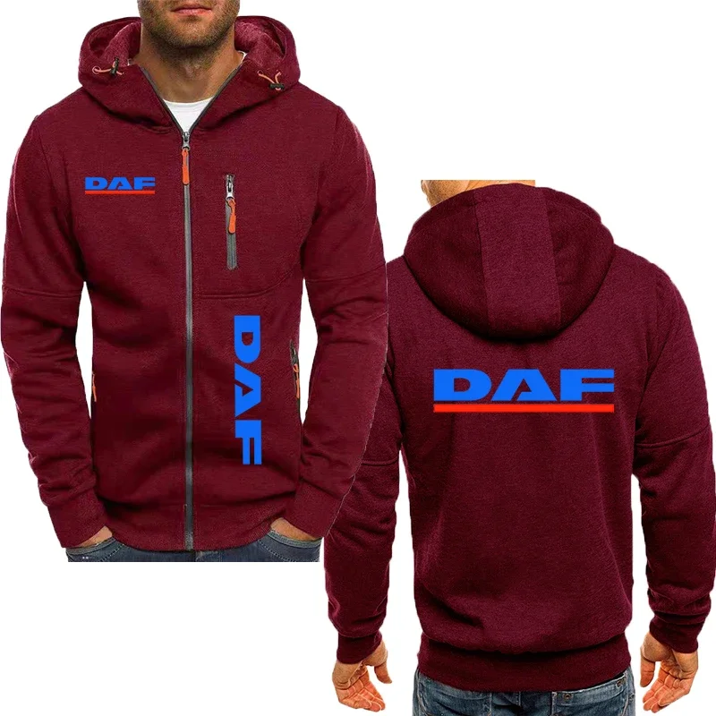 Harajuku Men\'s hoodie DAF car logo print Spring Autumn cotton brand men\'s hoodie jacket y2k classic solid color sweatshirt top