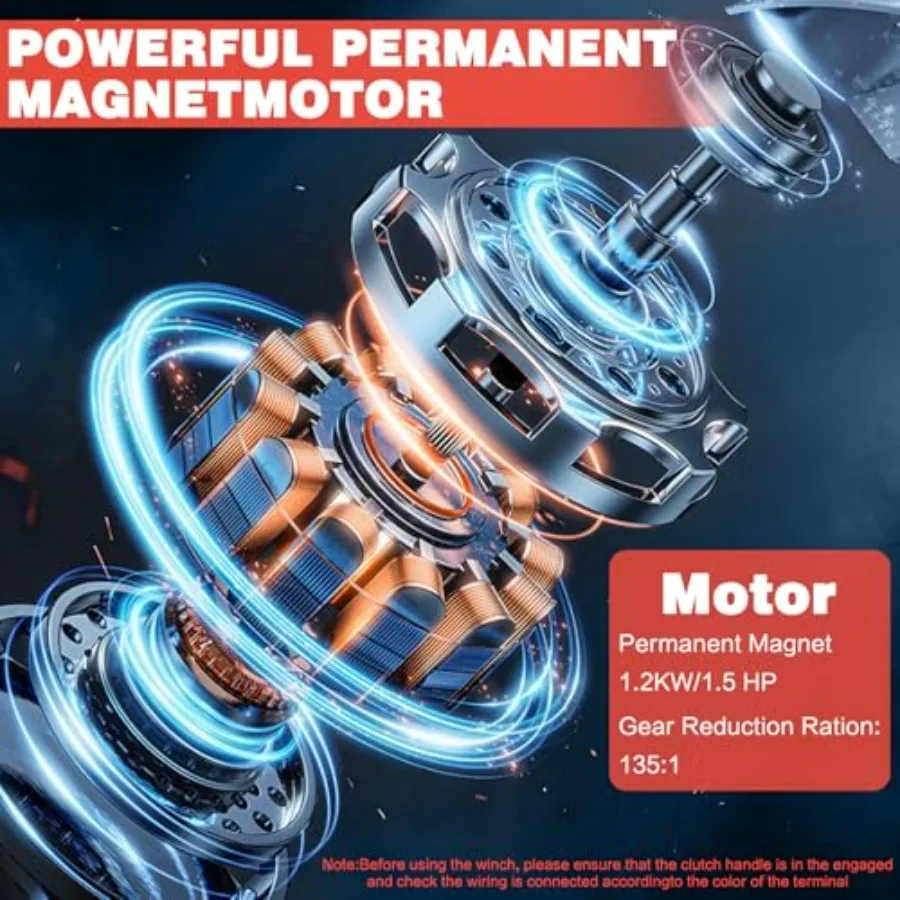 Wciągarka elektryczna ATV/UTV 3500 lbs, 12V DC z bezprzewodowym pilotem, wciągarka elektryczna z linką syntetyczną, wodoodporna wciągarka z płytą montażową.