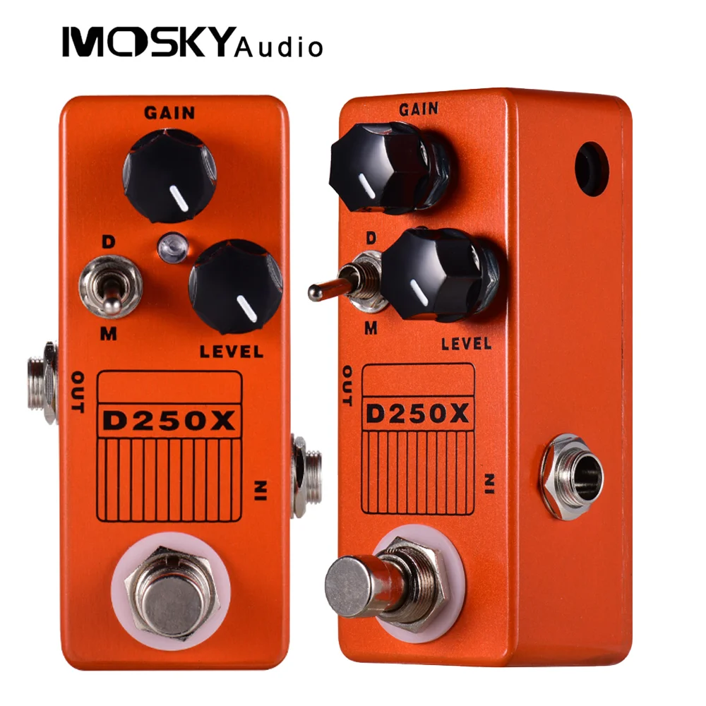 MOSKY D250X Mini Electric Guitar Effects Pedal Overdrive Preamp Effect Pedal 2 Models Full Metal Shell True Bypass Guitar Pedal