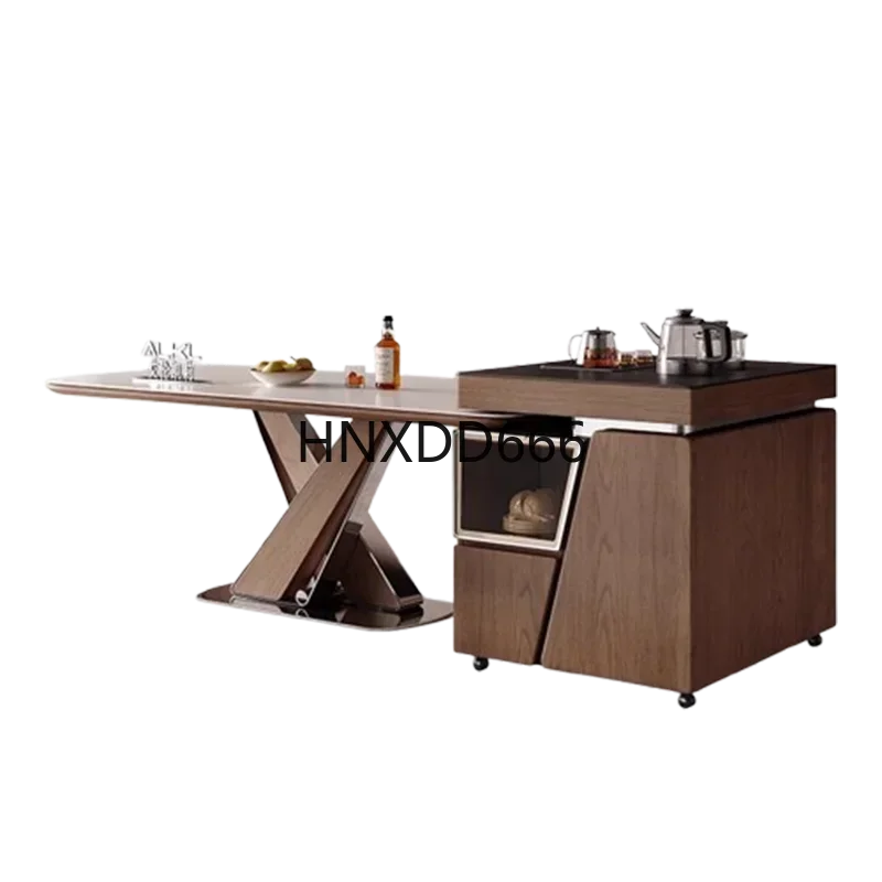 

Solid Wood Island Dining Table Integrated Home Modern Simple Kitchen Multifunctional Island Table Esstisch Home Furniture