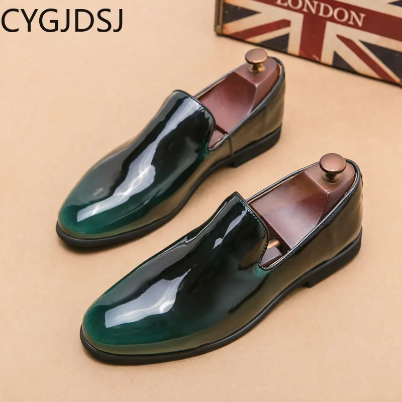 Office 2024 Patent Leather Shoes for Men Italiano Loafers Men Slip on Shoes Men Business Suit Dress Shoes Casuales туфли мужские