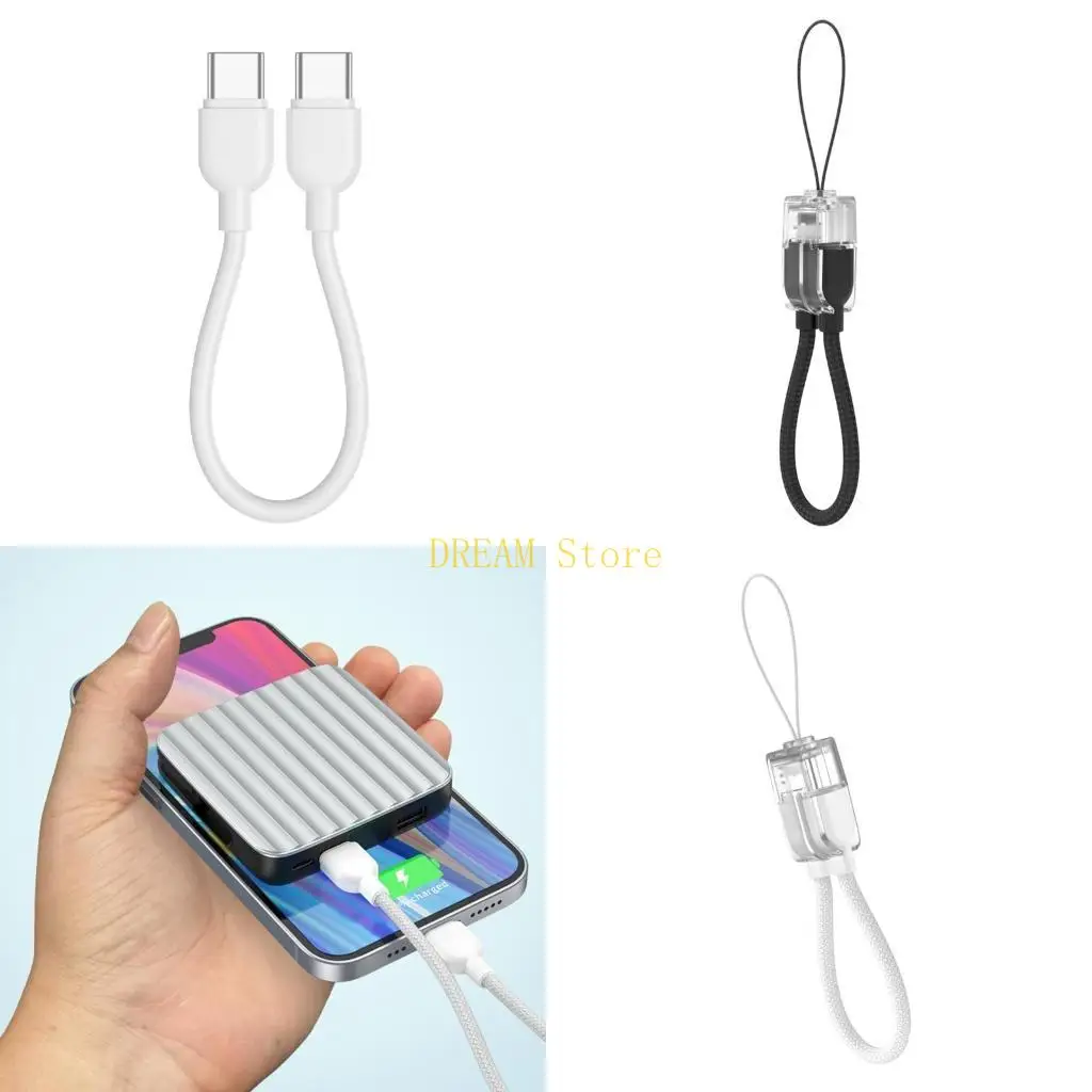 

Съемный шнурок для быстрой зарядки типа C с пылезащитным колпачком и жестким плетеным не скручивающимся шнуром для телефона,