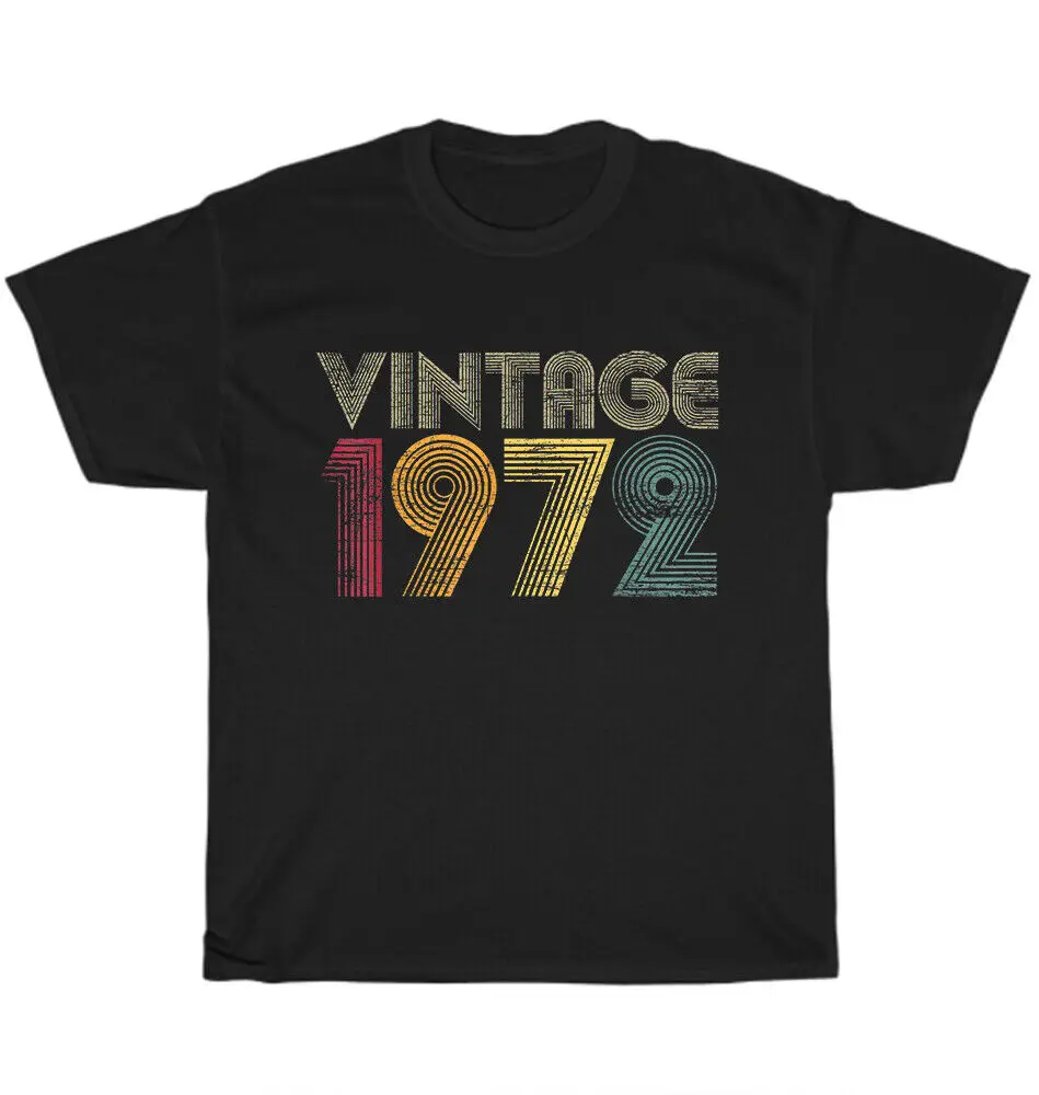 Retro Vintage 1972 52th Birthday 52 Year Old T-Shirt Tee Unisex T-shirts Cotton Luxury Brand Vintage Oversized