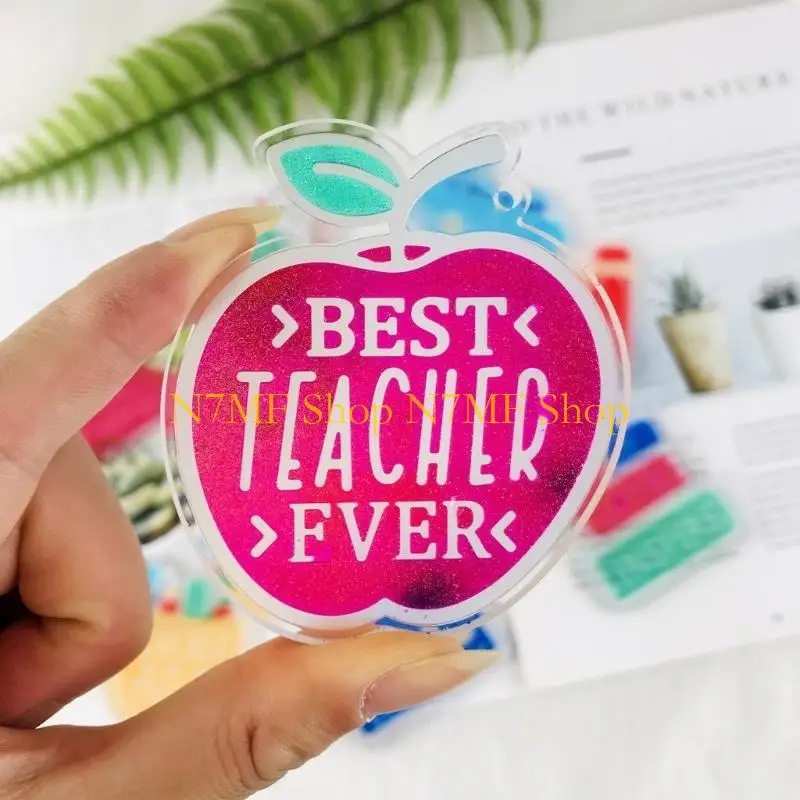 

N7MF Teachers-Day Keychain Epoxy Resin Mold Pencil Silicone Molds School Bag