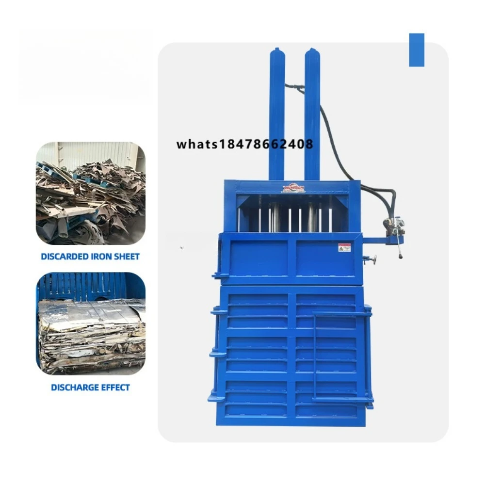 Vertical Hydraulic Baler Machine, Waste Paper PET Bottle Plastic Film Cans Clothes Cardboard Box Press Baler