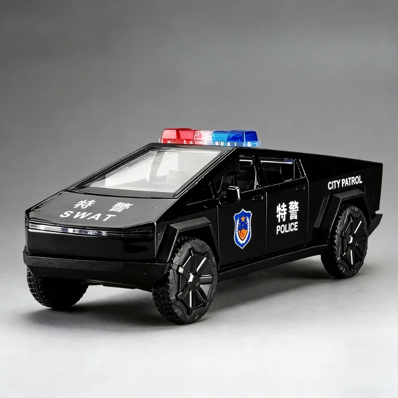 

1: 32 Pickup Truck Car Diecast Toys Alloy Models Doors Opened Sound Light Pull Back Vehcies Collect Ornaments