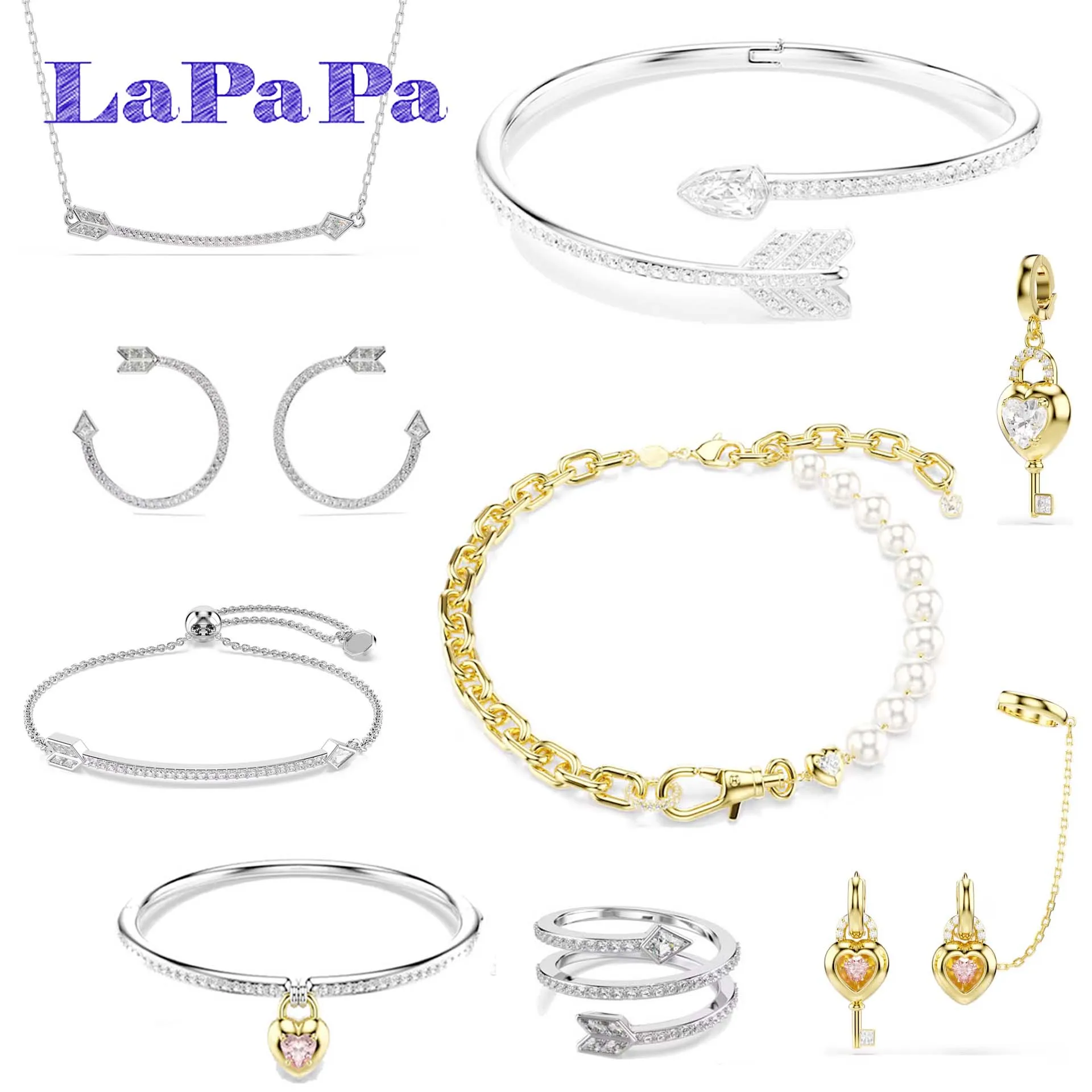 

Original Fine Jewelry Set High-Quality Stainless Steel Geometric Necklace Earrings Bracelet Ring Women's Engagement Accessories