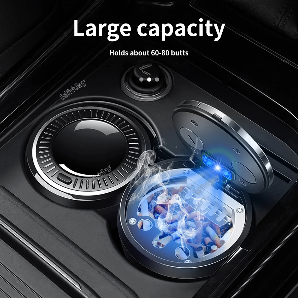 

Car Ashtray Garbage Coin Storage Cigarette Ashtray Cup With LED Light Portable Detachable Vehicle Ashtray Holder Interior Parts