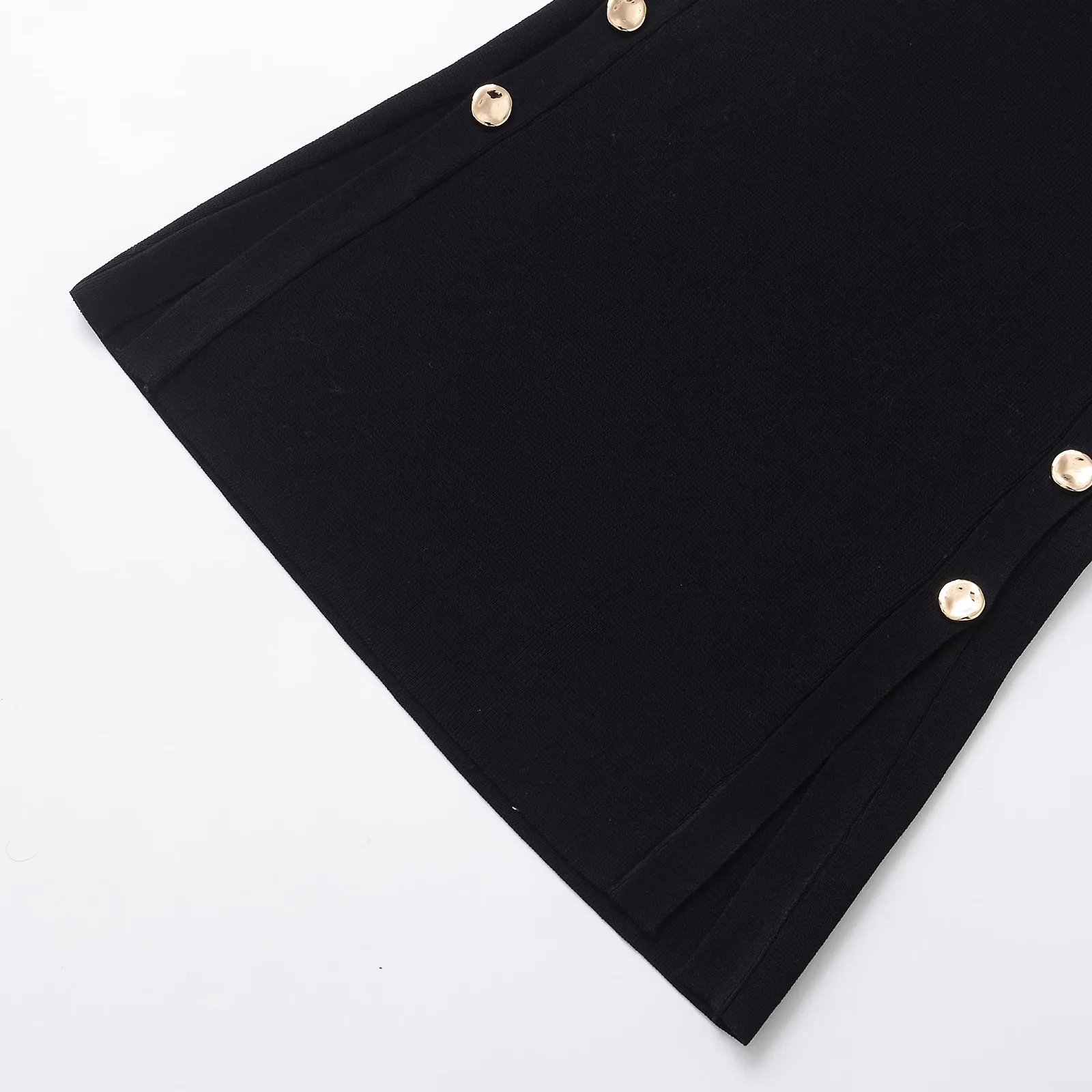 Top casual in maglia con bottoni laterali Design versatile per il tempo libero Faion Fibra di poliestere da donna rotonda Ne di media lunghezza...