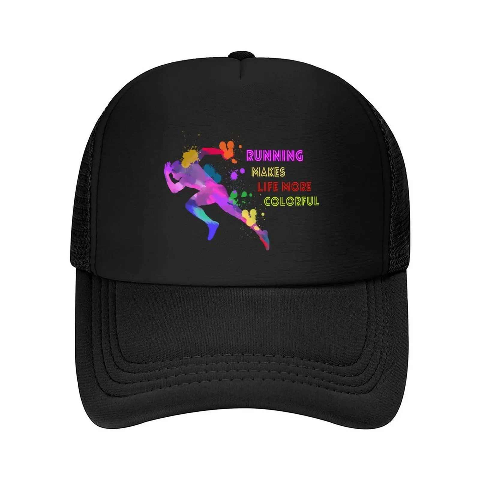 

Running makes life more colorful design Baseball Cap Anime Fishing cap Snap Back Hat Hip Hop Men's Luxury Women's