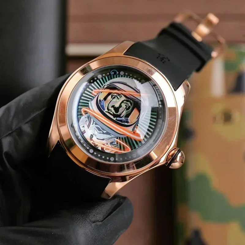 Reloj Mecánico tourbillon flotante de la serie Bubble de 47mm, serie astronauta a la moda e impermeable