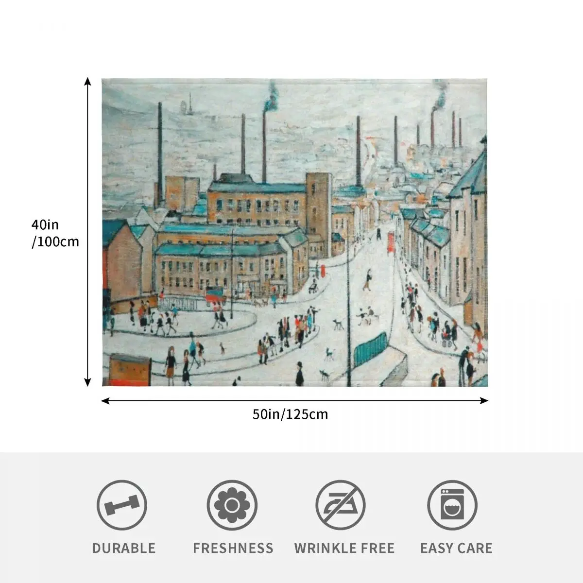 L S Lowry رمي بطانية التخييم لينة منقوشة المعزي الفاخرة مصمم البطانيات