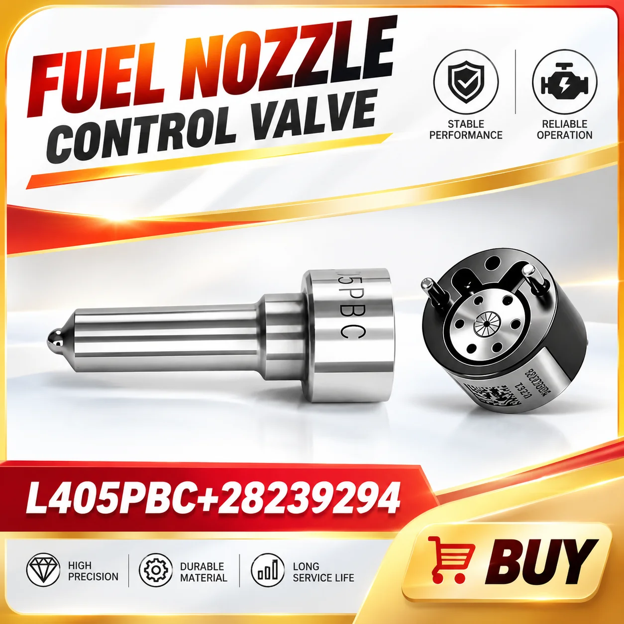 Euro Ⅲ Common Rail L405PBC Special Flat Head Injector Nozzle And 28239294 Control Valve Assembly Set For Diesel Engines.LI2930 ﻿