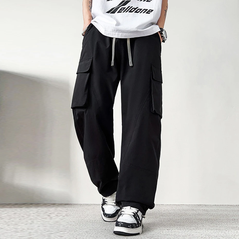 Vintage Cargo Pants Men Plus Size 8XL Straight Pants Fashion Casual Loose Trousers Male Big Size 8XL