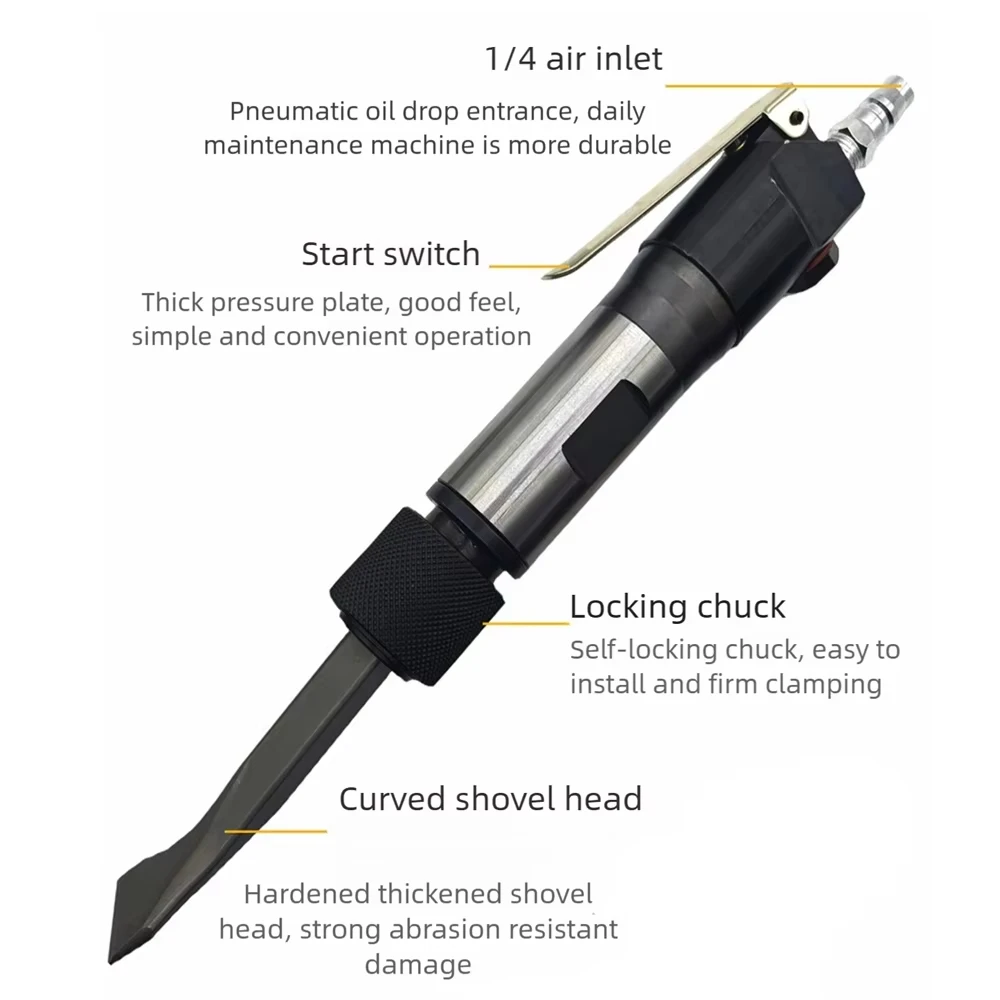New Straight Type Air Pneumatic Shovel Hammer Industrial Powerful Handle Straight Type Air Chisel Pneumatic Hammer Shovel Tool