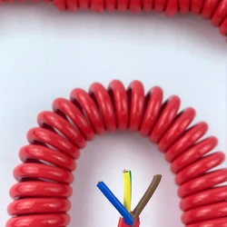 2 3Core Red Spring Spiral Cable Telescopic 13AWG Wire 2.5mm2 Stretch 1to 10Meters Stretchable Shrinkable Cable