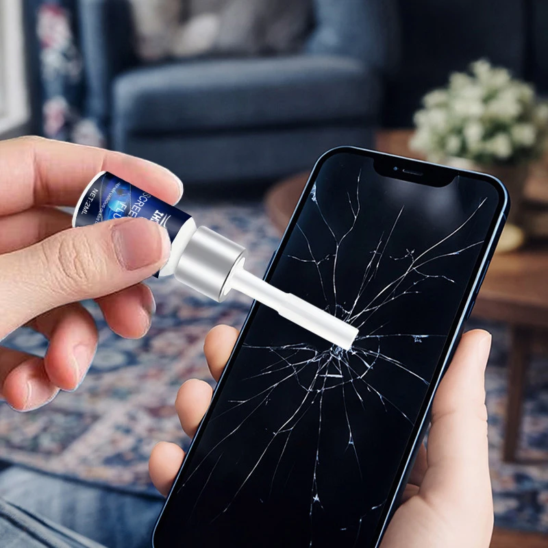 Mobile Phone Glass Repair Liquid (Specialized for Cracked Screens) - Instantly Rejuvenates the Screen, Comes with a Tool Kit - Strong Adhesive, Suitable for Scratched and Cracked Mobile Phone Glass, Seamless Repair - Suitable for Mobile Phone Screens, Tablet Glass, Watch Glass, and Digital Displays - Easy to Use, Dries Quickly with Just One Application
