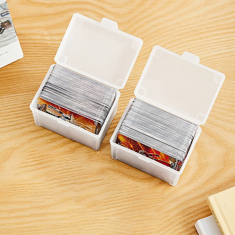 1PCS Small Semi-Transparent Plastic Cards Cases Folder Matte Flip-Top Jewelry Box Accessories Storage Organize Packaging Boxes