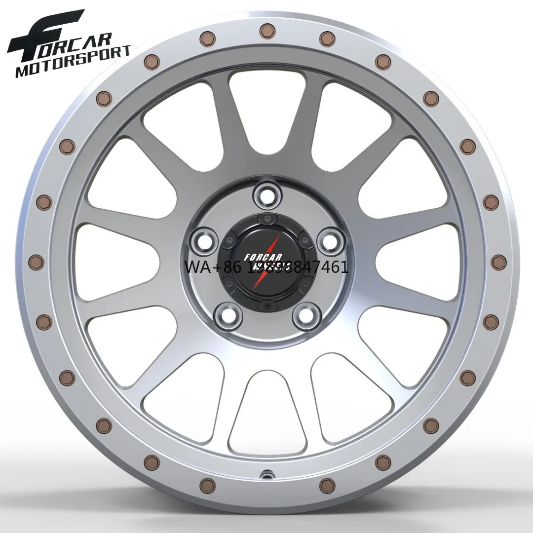 

Кованые диски Forcar Full Silver Monoblock Design Aftermarket Design Beadlock, глянцевое серебро, 18*8.0 дюймов, 5*114.3, новые