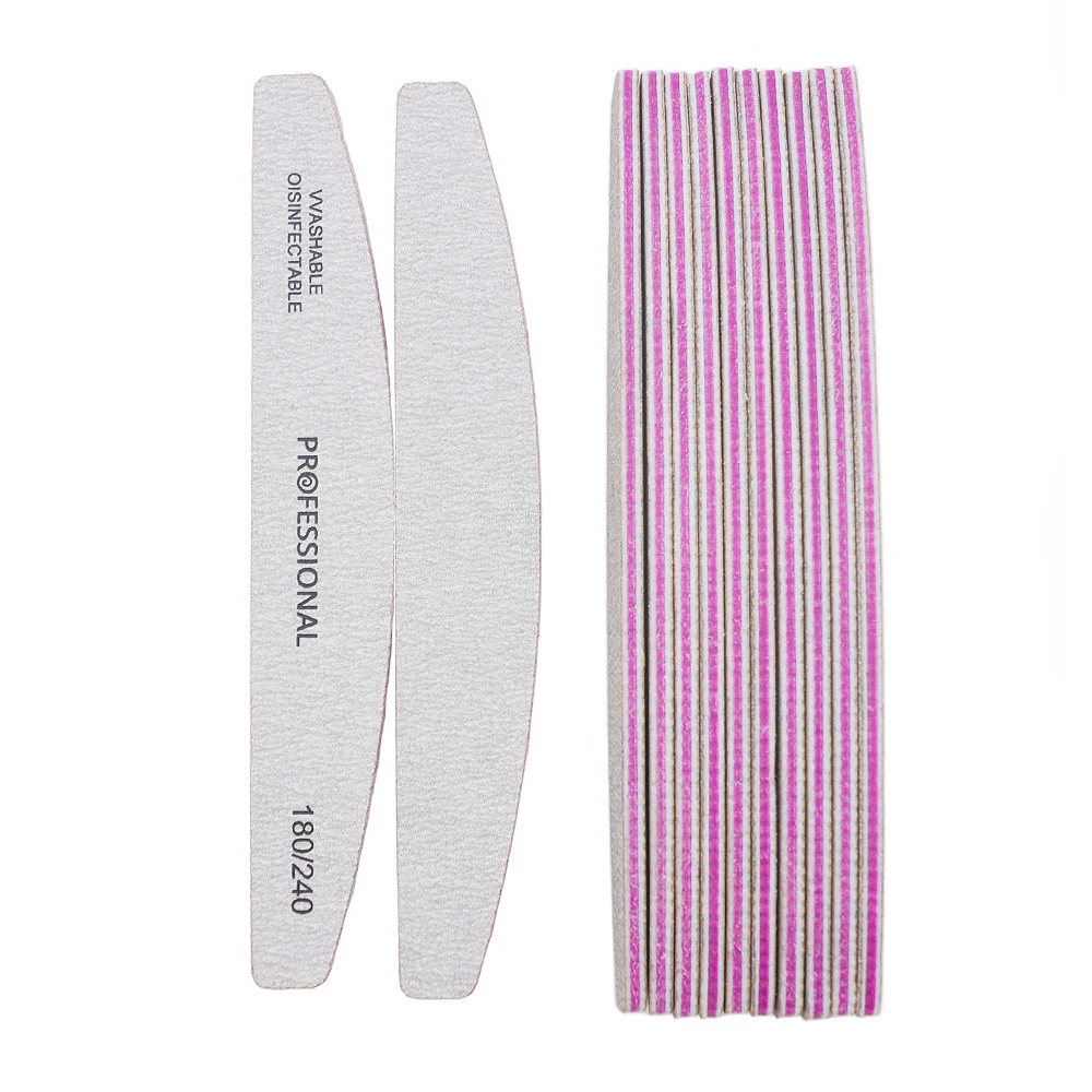 5PCS Professional Nail File And Buffer Set 180/240 Grit Washable Manicure Products Supply Sanding Sandpaper Nails Art Care Tools