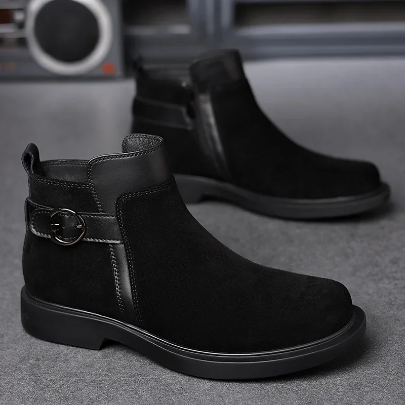 

Мужские ботинки челси из натуральной кожи в британском стиле, модные вечерние платья, деловые ботильоны, уличные противоскользящие прогулочные модельные туфли