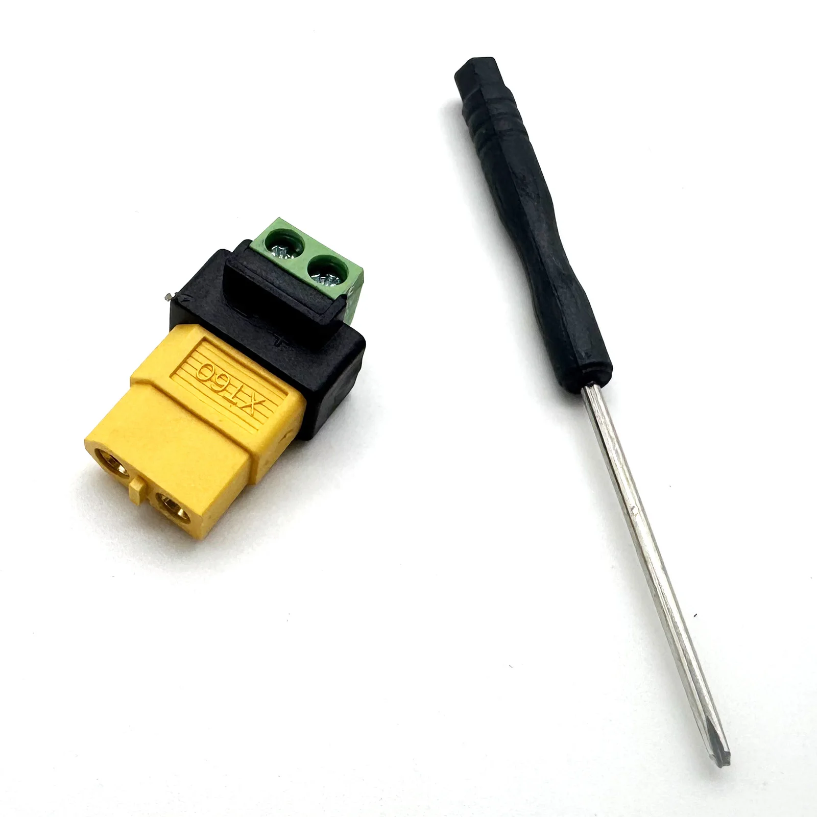 1pc XT60 Female to 2 Pin Screw Balun Terminal Adapter Solderless Charging Connector for Drone FPV Balance Charger LiPo Battery