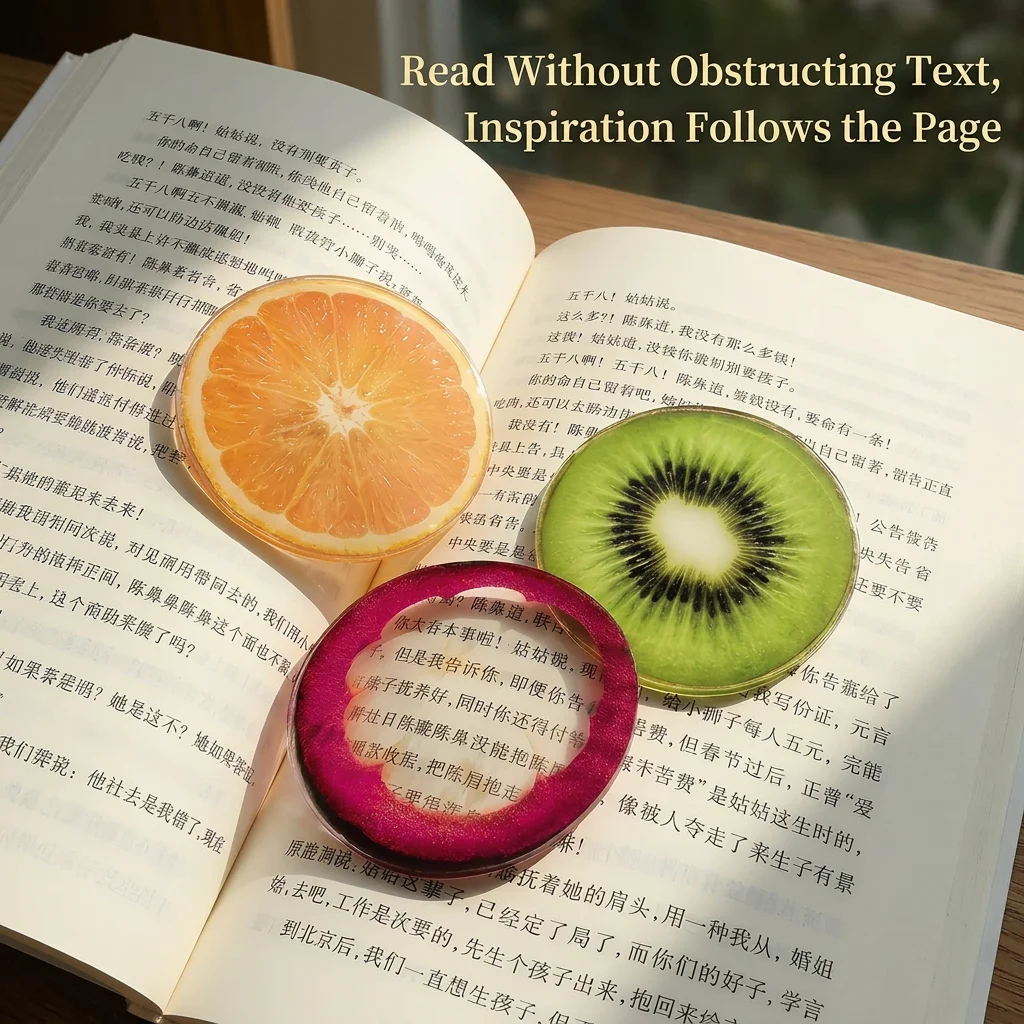 Cute Cartoon Creative Fruit Bookmark Transparent Student Supplies Page Reading Bookend Book tag card Student Teacher Gifts