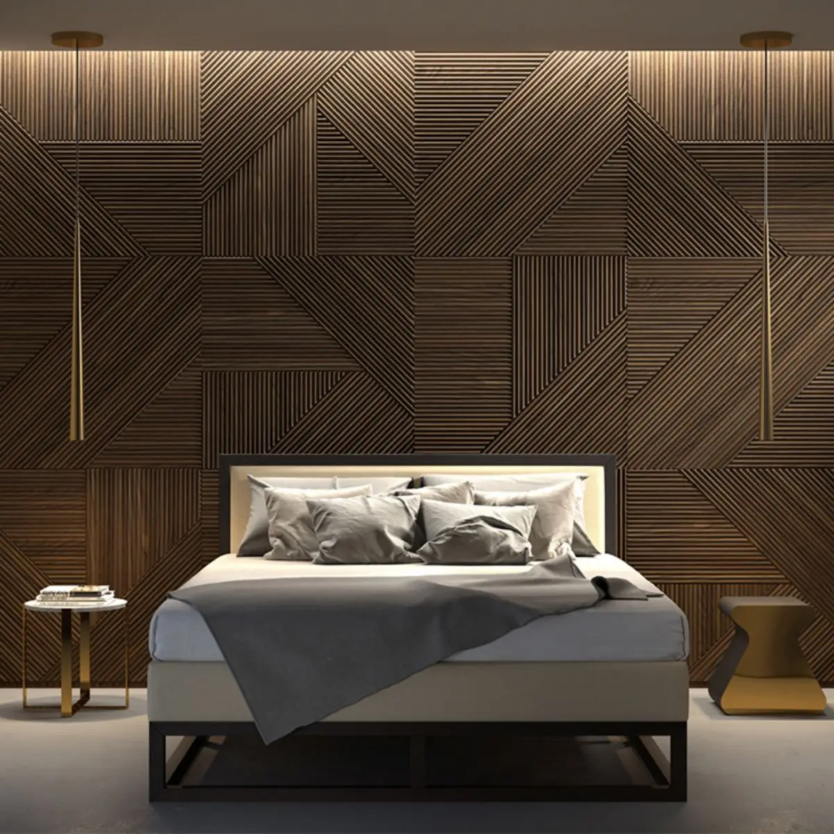 Interior Facade Composite Wainscoting Modern Decorative Siding Panel Internal Wood Wall Slatted Cladding