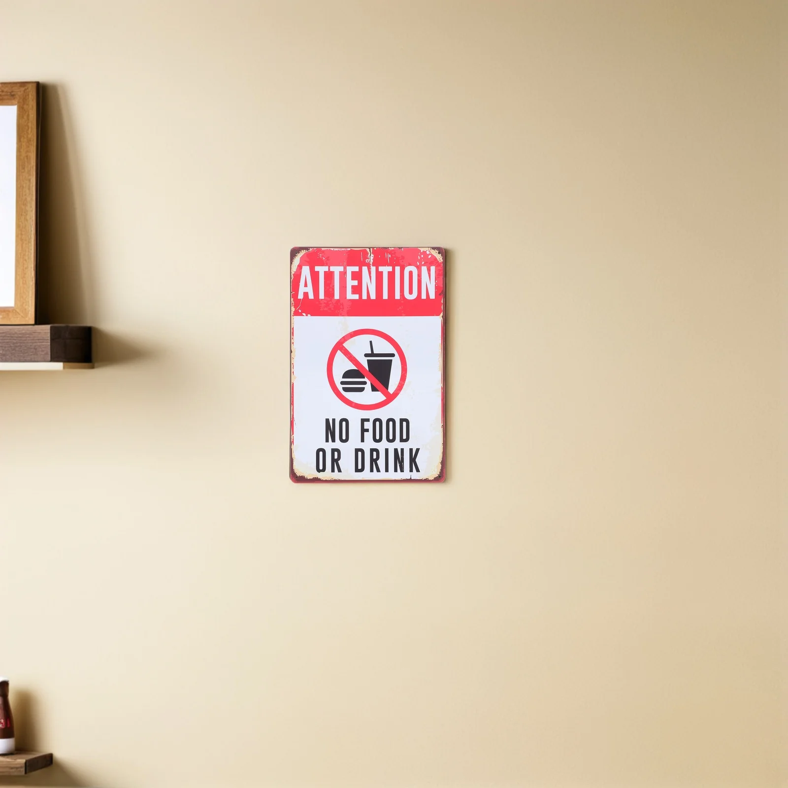 2 pezzi Segnali di avvertimento senza cibo o bevande Adesivi di sicurezza durevoli per officina Laboratorio Biblioteca Ufficio Avviso visivo spaziale commerciale
