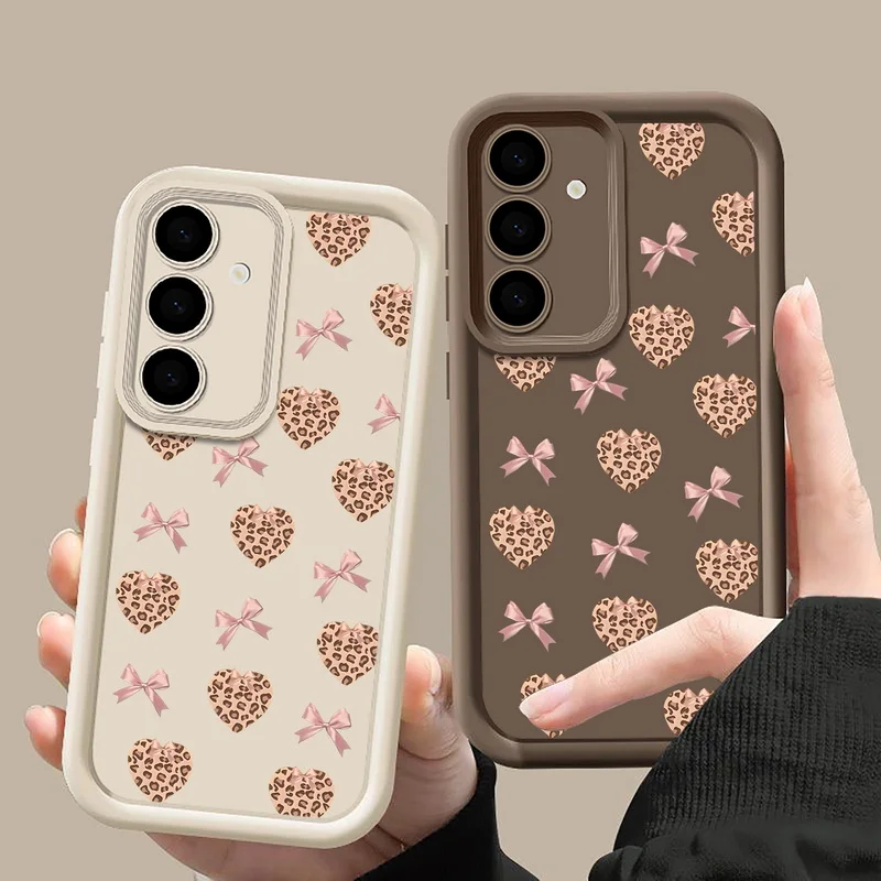 الرجعية ليوبارد طباعة القوس قضية الهاتف لسامسونج غالاكسي A56 A16 A17 A36 A26 A55 A54 A15 5G S24 S25 FE S23 S22 الترا S25 حافة غطاء