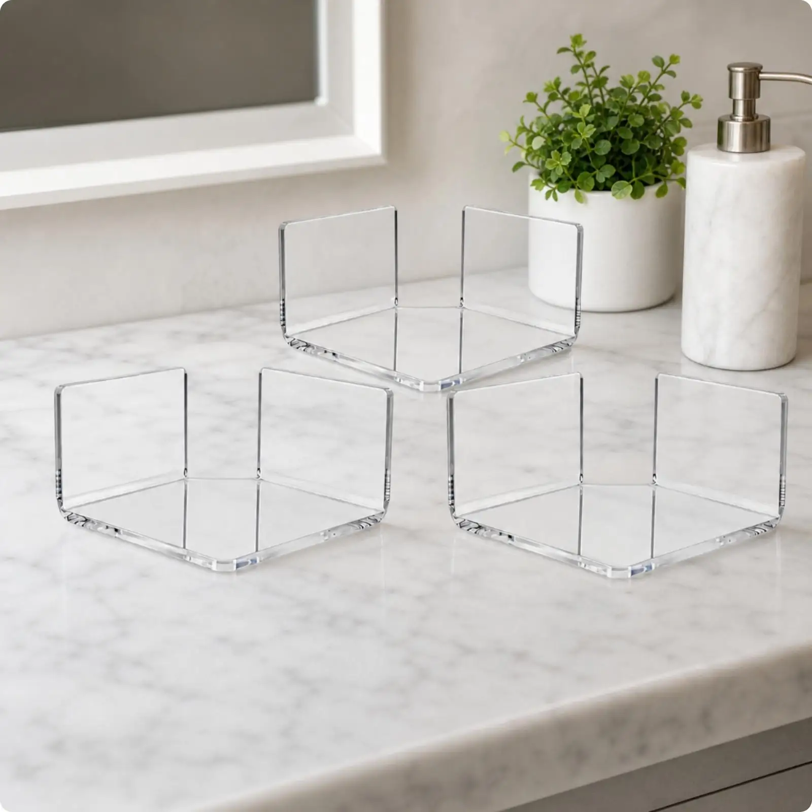 Acrylic Corner Wall Shelf for Video Monitor Floating Shelf for Clock Toiletries Nursery Room