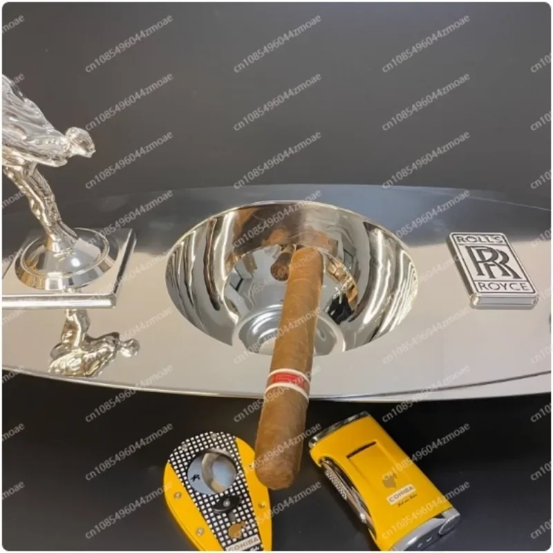 One！ President Royal Ultra Luxury Rolls-Royce Stainless Steel Decorative Cigar Ashtray Storage Plate Trend Decorative Ornament