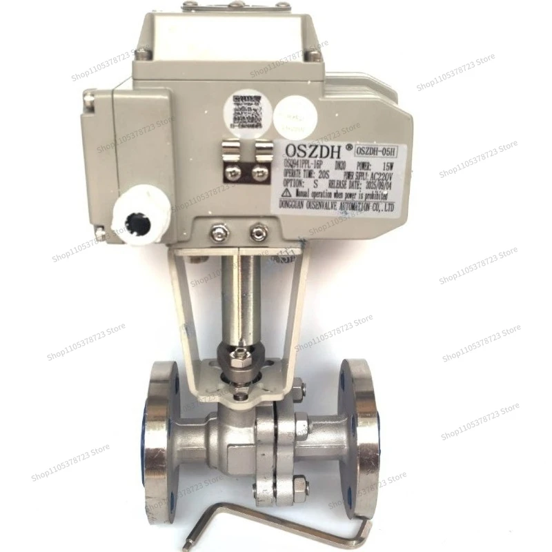Electric Stainless Steel Flanged Ball Valve OSQ941PPL-16P High Temperature Steam Cutting Temperature Control Adjustment Bracket