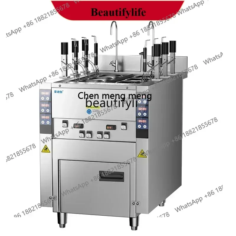 A06 Commercial automatic lifting electric heating noodle cooking machine with intelligent frequency conversion gas six heads