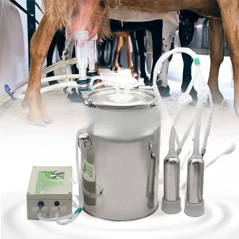 10L Vacuum Type Automatic Dairy Cows Goat Sheep Milk Pulsation Portable Cow Milking Machines