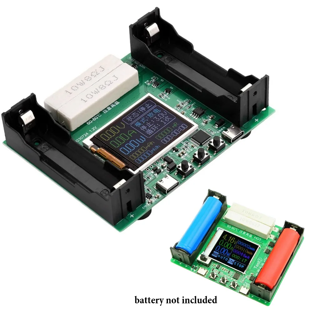 

2-канальный тестер емкости литиевой батареи, цифровой детектор мощности, тестер емкости ЖК-дисплея, инструменты для электрических измерений