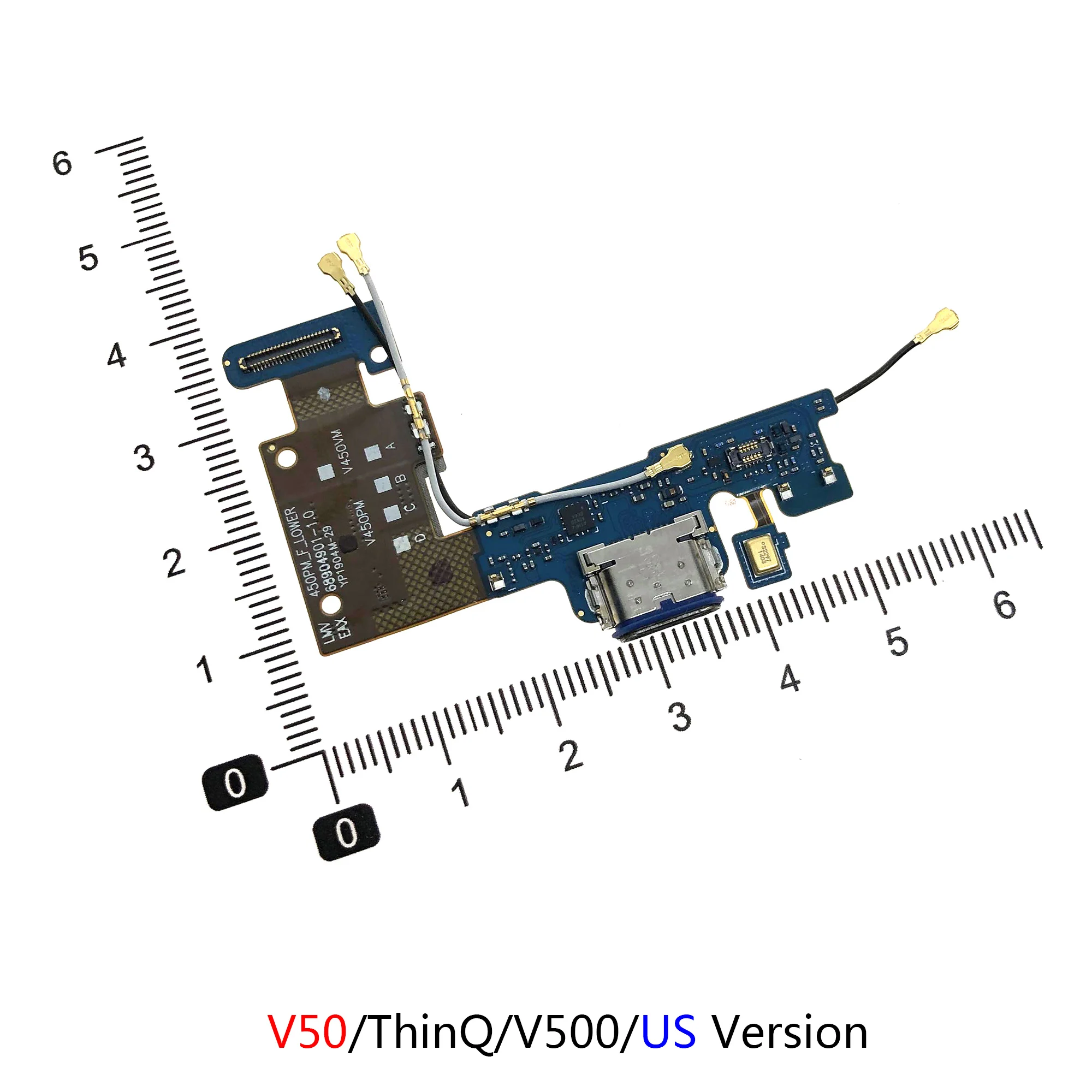 충전 충전기 플러그 포트 커넥터 보드 부품 플렉스 케이블, 마이크 포함, LG V30 V40 V50 V50S V60 ThinQ용