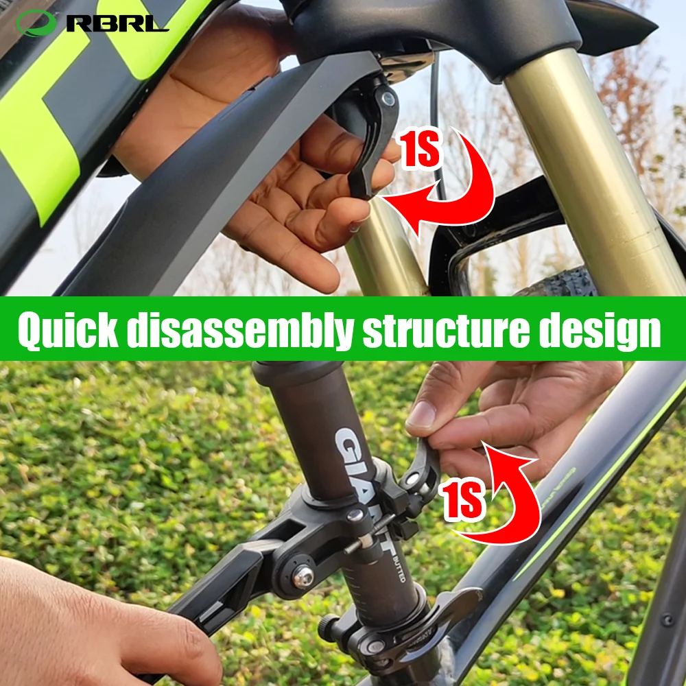 RBRL Bike Fenders Cycling Wings Lengthen 26 27.5 29 Inch Bicycle Mudguard Cycling Accessories Universal Mud Easy Installation